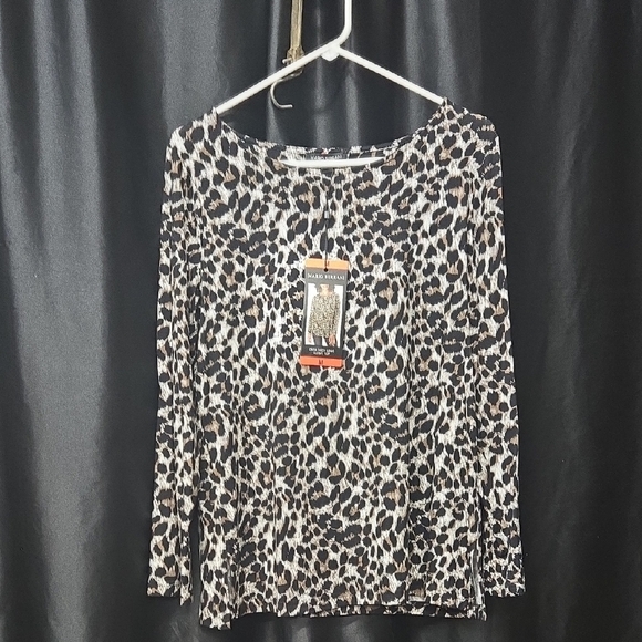 Mario Serrani Leopard Print Long Sleeve Blouse - Picture 1 of 7